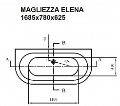 Magliezza Акриловая ванна на лапах Elena (168,5х78) ножки золото – фотография-2